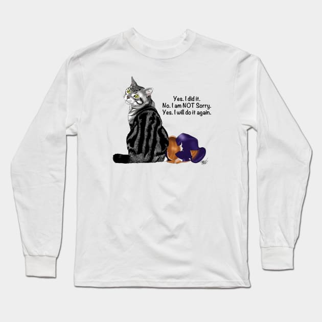 No Remorse Cat Long Sleeve T-Shirt by tigressdragon